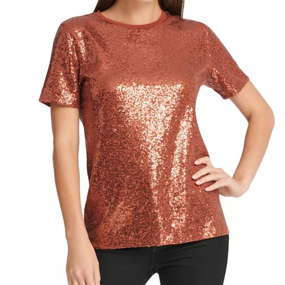 Dkny Tops - Dkny Foundation Sequin Crewneck Top